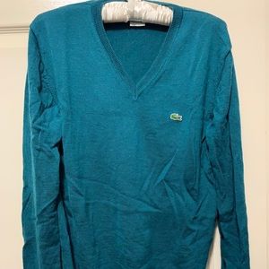 Men’s Lacoste Wool V-Neck Sweater - Forest Green
